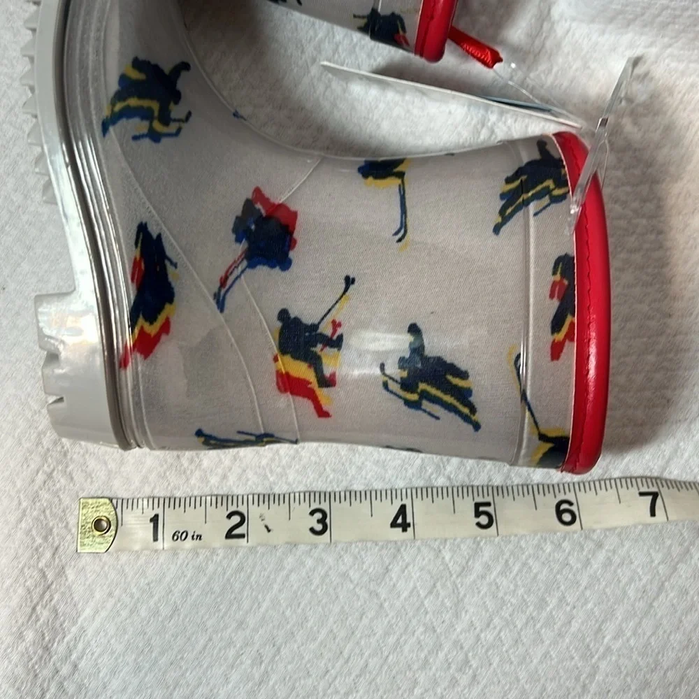 Carter's Prime Rain Boots Grey Hockey Print‎ Galoshes Spring Puddles Toddler 5M
